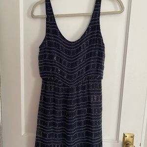 Alice + Olivia Navy Blue w/Sequins Dress XS